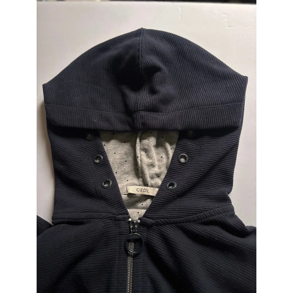 CECIL (German fashion brand) Hoodie zip open Navy‎ Blue color Long Sleeve